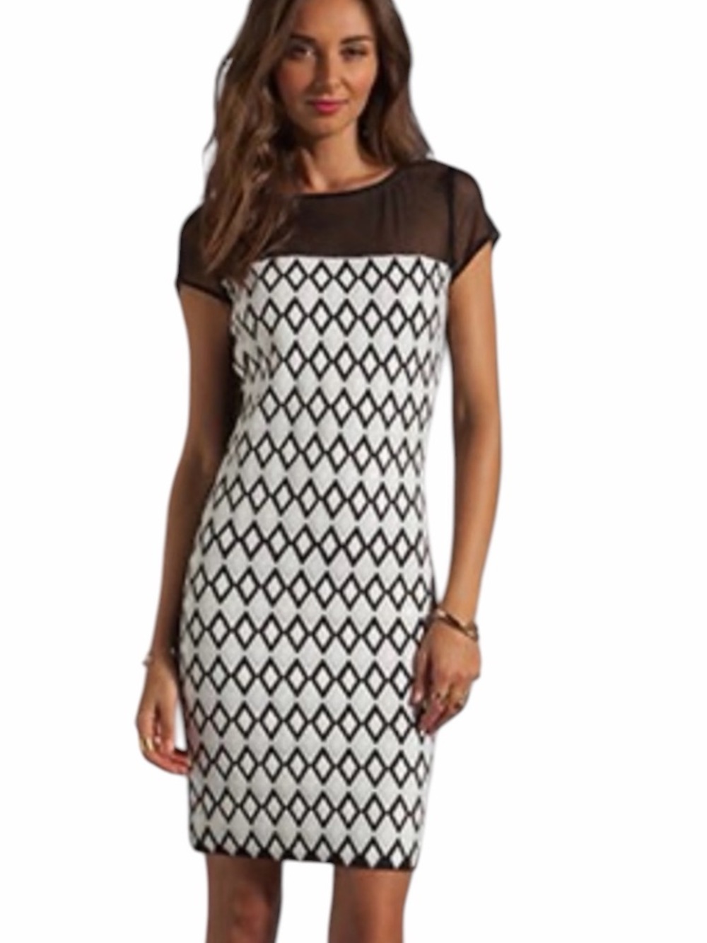 Catherine Malandrino Illusion Dress with Mesh & Cutouts Size 2